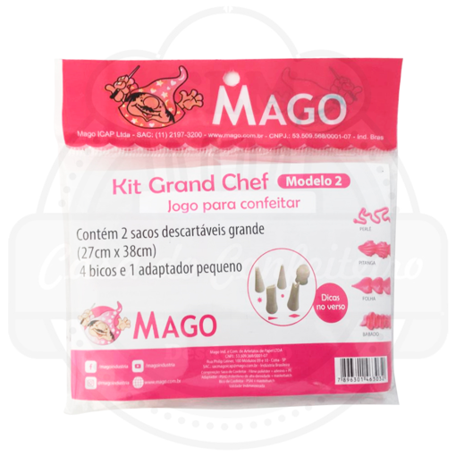 Imagem de Kit 2 Sacos Grandes 4 Bicos 1 Adaptador 6303 - MAGO