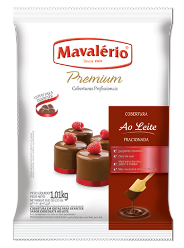 Imagem de Chocolate Cobertura Fracionada Gotas ao Leite 1,01 Kg - MAVALÉRIO